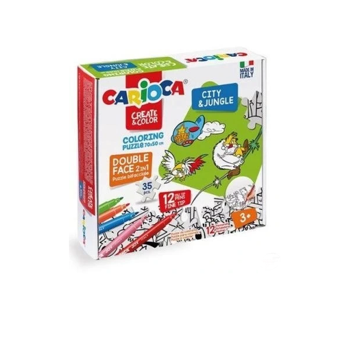[43046] SET CARIOCA PUZZLE + 12 MARCADORES CITY 70X50CM