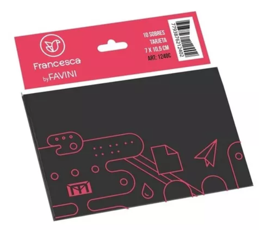 [1240NE] SOBRE MEDORO 1240 COLOR NEGRO 7X10.5 X10