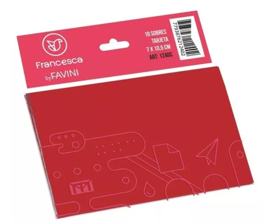 [1240RO] SOBRE MEDORO 1240 COLOR ROJO 7X10.5 X10