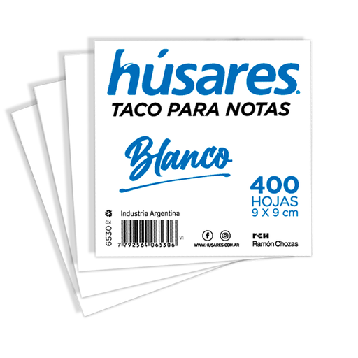 [6530] TACO HUSARES BLANCO 9X9 X400 HOJAS