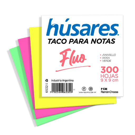 [6532] TACO HUSARES COLORES FLUO 9X9 X300H