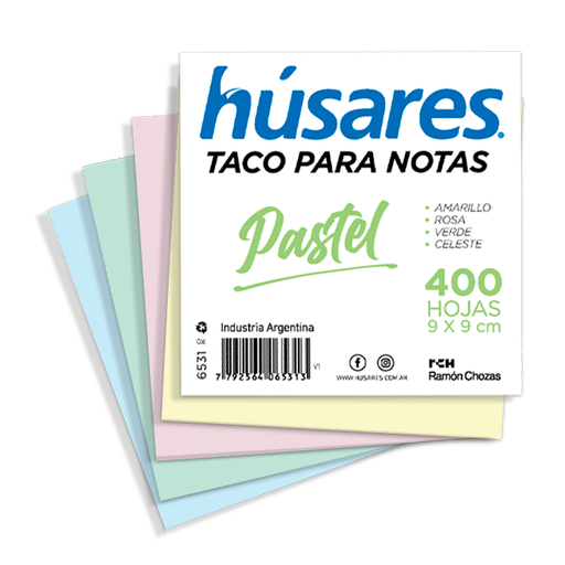 [6531] TACO HUSARES COLORES PASTEL 9X9 X400H