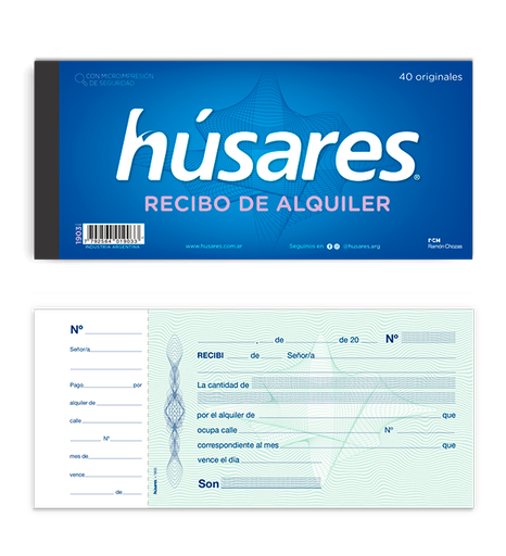 [1903] TALONARIO HUSARES 1903 RECIBO ALQUILER 40H