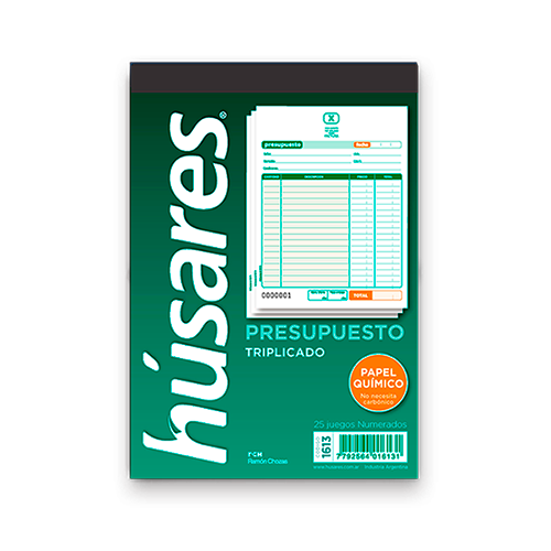 [1613] TALONARIO HUSARES 1613 TRIPLICADO PRESUPUESTO