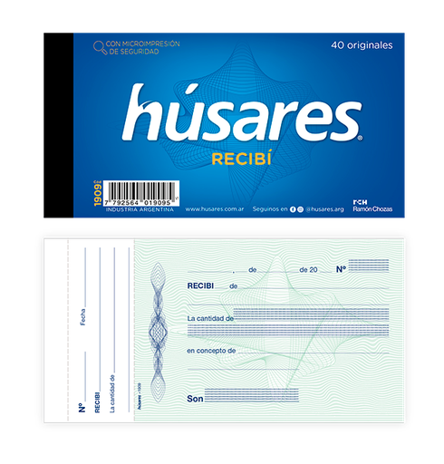 [1901] TALONARIO HUSARES 1901 ORIGINAL RECIBI GRANDE