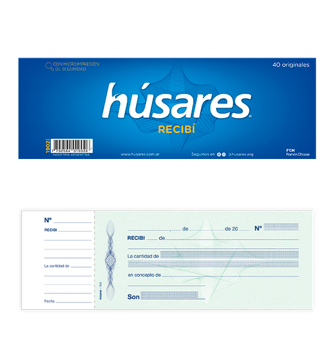 [1902] TALONARIO HUSARES 1902 ORIGINAL RECIBI CHICO