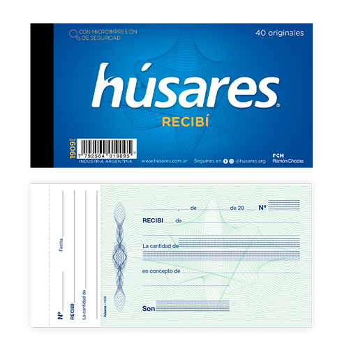 [1909] TALONARIO HUSARES 1909 RECIBI MIGNON