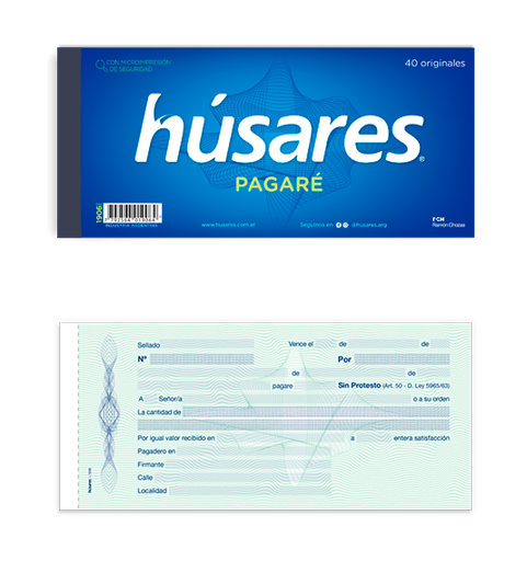 [1906] TALONARIO HUSARES 1906 ORIGINAL PAGARE LASER/INKJE