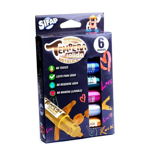[TEMPSOLMET] TEMPERA SIFAP X6 METALICA SURTIDO