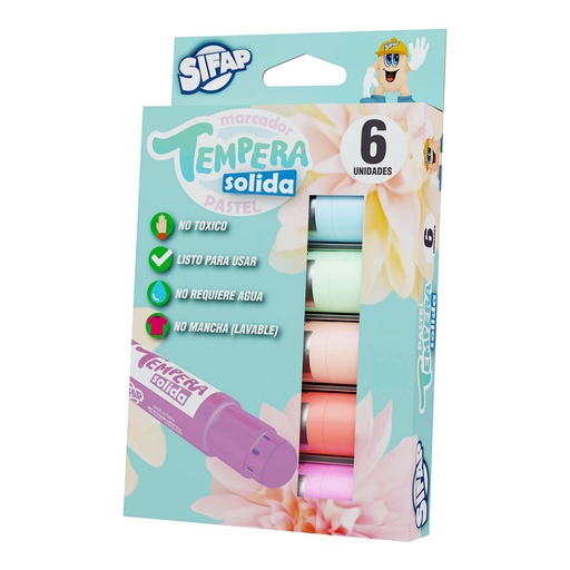 [TEMPSOLPAS] TEMPERA SIFAP X6 PASTEL SURTIDO