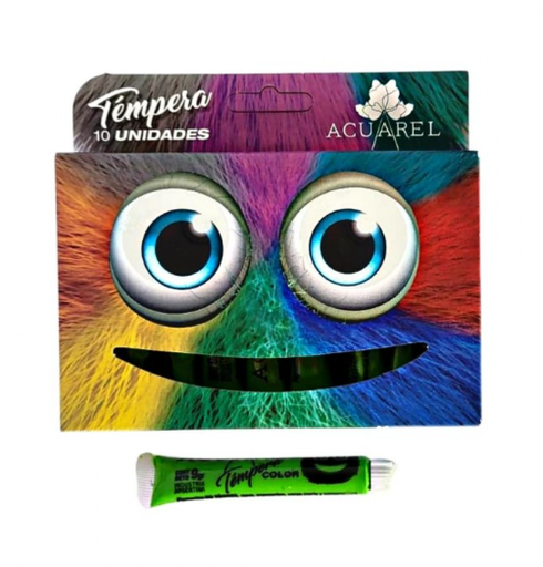[TPC050] TEMPERA ACUAREL X10 VERDE MANZANA 9G LIQUIDACION