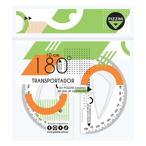 [6710X10] TRANSPORTADOR PIZZINI 180ºx10cm x10 UNIDADES