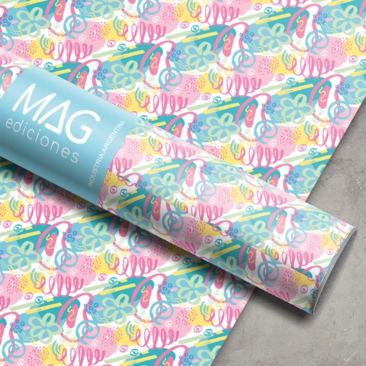 [5050] PAPEL PARA REGALO MAG 70X100 X10 5050 ABSTRACT PASTEL