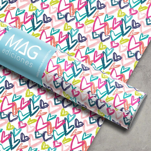 [5073] PAPEL PARA REGALO MAG 70X100 X10 5073 CORAZONES