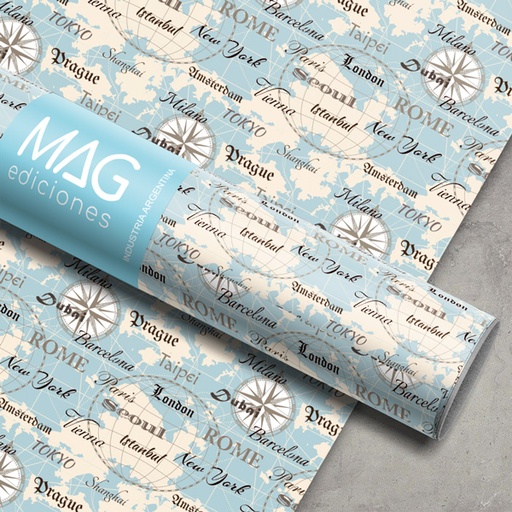 [5067] PAPEL PARA REGALO MAG 70X100 X10 5067 TRAVELING