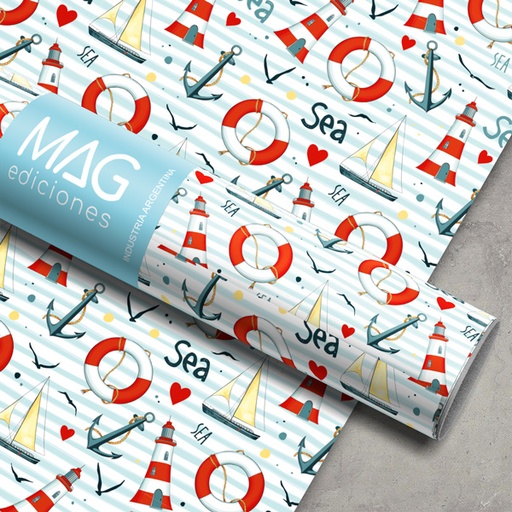 [5068] PAPEL PARA REGALO MAG 70X100 X10 5068 SEA