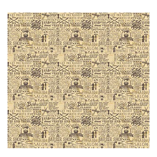 [0AF01211] PAPEL MURESCO PARA REGALO 70X100 X10 BARBER SHOP