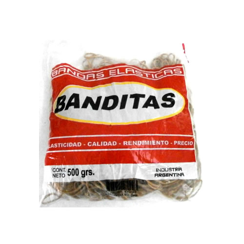 [80X5] BANDAS ELASTICAS BANDITAS BOLSA X500 GRUESA