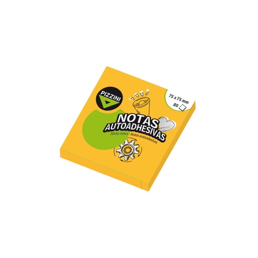 [NA757580FNA] NOTAS ADHESIVAS PIZZINI 75X75MM 80 HOJAS NARANJA FLUO