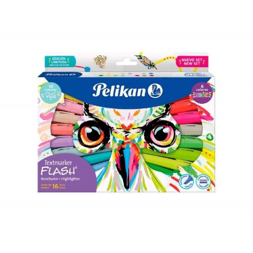 [41900500] RESALTADOR PELIKAN FLASH X16 FLUO-PASTEL