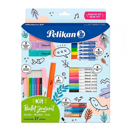 [30190115] KIT PELIKAN RESALTADOR BULLET JOURNAL X27 LIQUIDACION