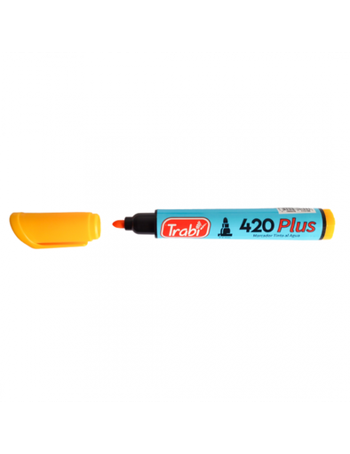 [TR1525] MARCADOR TRABI 420 AL AGUA PUNTA REDONDA X 12 AMARILLO