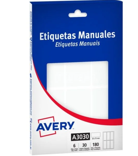[A3030] ETIQUETAS AVERY 3030 33X75MM BLANCA 30H