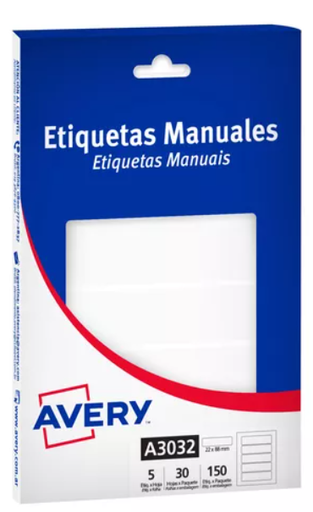 [A3032] ETIQUETAS AVERY 3032 22X88MM BLANCA 30H