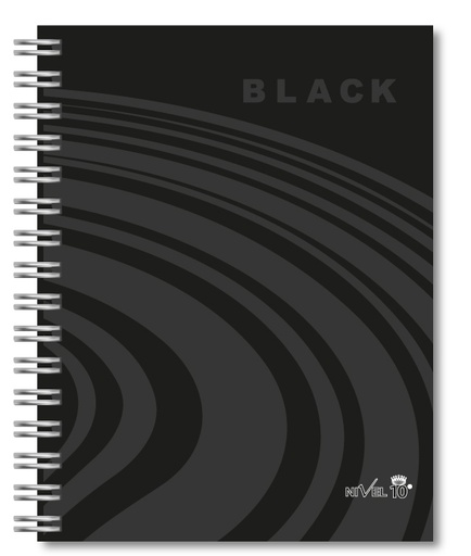 [3951] AGENDA NIVEL 10 11x17 DXP ESPIRALADA CON ELASTICO Y CINTA SEÑALADORA LINEA BLACK