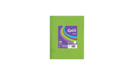 [105855] CUADERNO LEDESMA EPICA Nº3 ARAÑA TAPA DURA 48 HOJAS RAYADO VERDE MANZANA