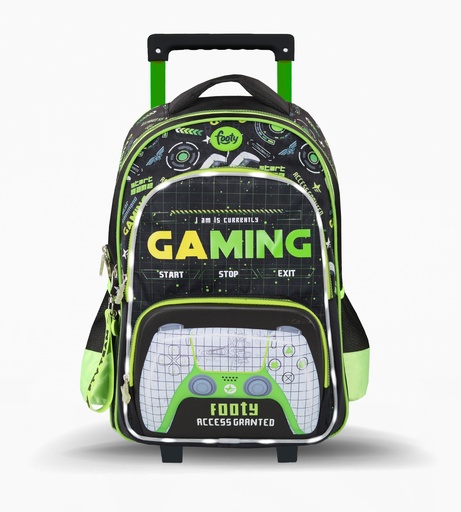 [F3261] MOCHILA FOOTY CON CARRO 18''  LEVEL UP CON LUZ
