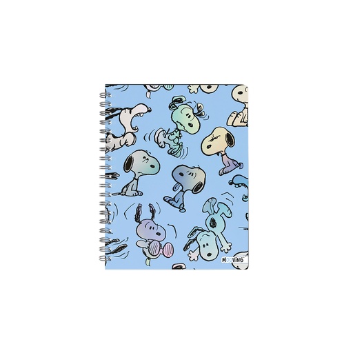 [1205134] CUADERNO MOOVING 16X21 TAPA DURA CON ESPIRAL 80 HOJAS SNOOPY