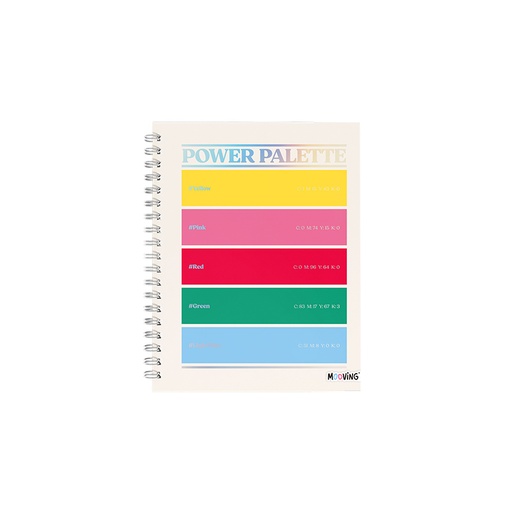 [1205251] CUADERNO MOOVING 16X21 TAPA DURA CON ESPIRAL 80 HOJAS RAINBOW