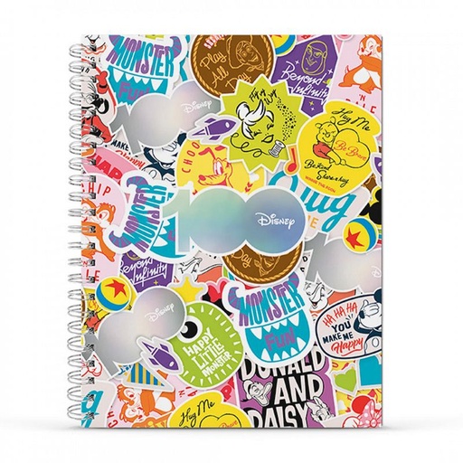 [1206118] CUADERNO MOOVING A4 TAPA DURA 96 HOJAS DISNEY 100