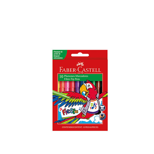 [555349] MARCADOR FABER FIESTA CAJA X10