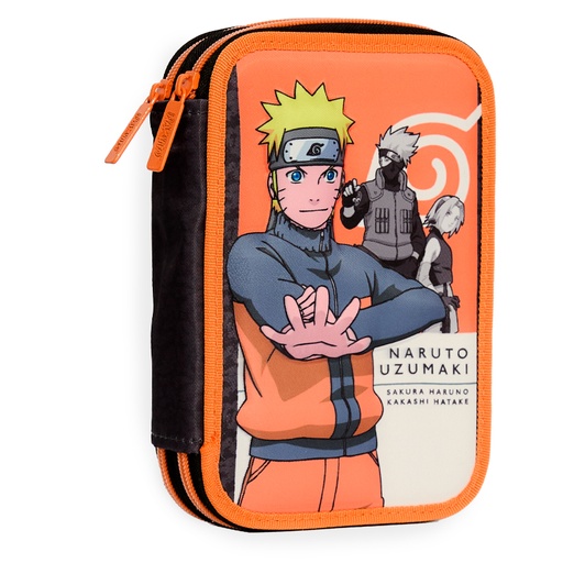 [1521243] CARTUCHERA MOOVING TEXTIL 2 PISOS NARUTO LIQUIDACION