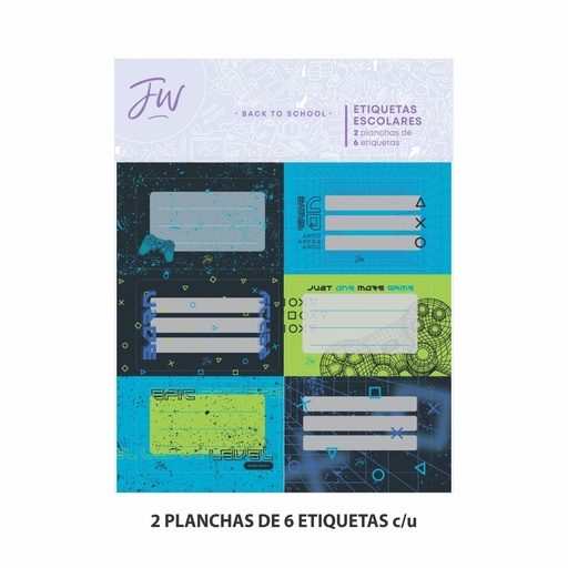 [999749] ETIQUETAS FW GAME ON 2PLANCHAS X6
