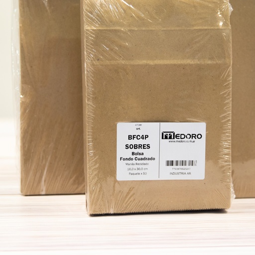 [BFC4P] BOLSA MEDORO FONDO CUADRADO DELIVERY Nº4 X50 16X8X30