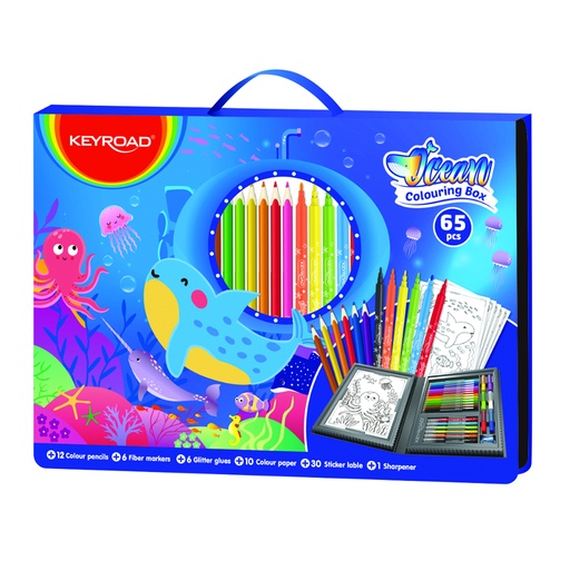 [KR972879] MALETIN KEYROAD PARA COLOREAR OCEAN X 65 PIEZAS