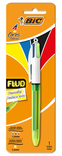 [971262] BOLIGRAFO BIC FLUO 4 COLORES X1
