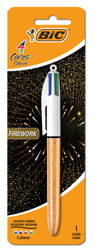 [971269] BOLIGRAFO BIC FIREWORK 4 COLORES X1