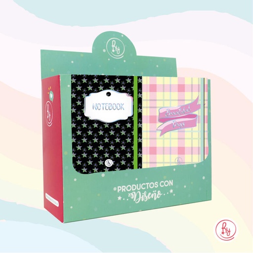[1006] LIBRETA RY 1006 TRENDY CON ELASTICO SURTIDAS
