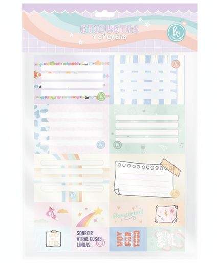 [1044] ETIQUETAS RY X6 + 8 STICKERS MOTIVACION CREATIVA