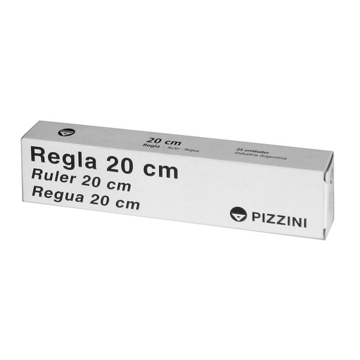 [170220] REGLA PIZZINI PLASTICA 20CM X25 HUMO