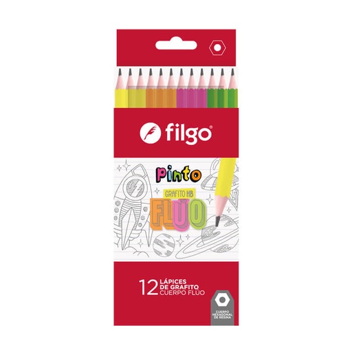 [PN101-C12-HBF] LAPIZ GRAFITO FILGO CUERPO FLUO HB X12