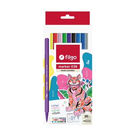 [M36-E20-SUR] MARCADOR FILGO 036 MARKER X20 SURTIDOS