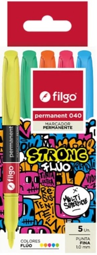 [PM040-E5-FLU] MARCADOR FILGO 040 X5 FLUO