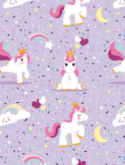 [5103] PAPEL MAG PARA REGALO 70X100 X10 5103 UNICORNIOS CONFETI