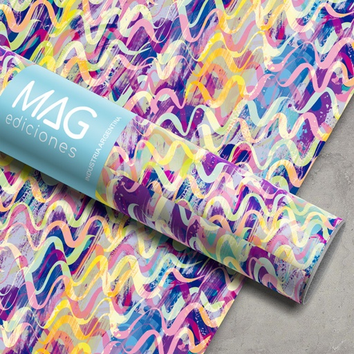 [5117] PAPEL PARA REGALO MAG 70X100 X10 5117 LINEAS Y COLORES