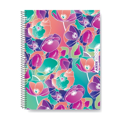 [331141] CUADERNO ARTE BLOOM 16X21 80H RAYADO TAPA SEMI RIGIDA